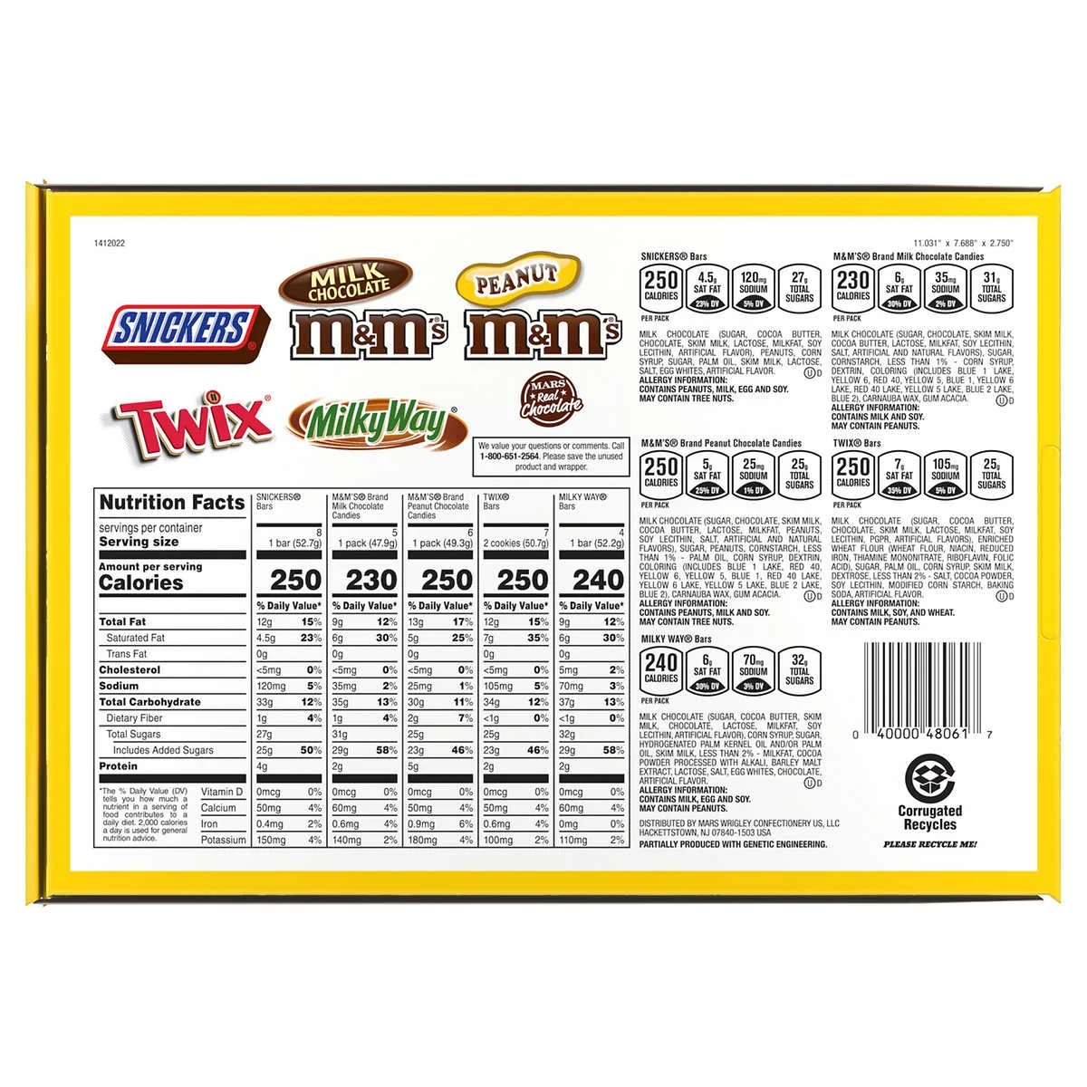 30 paquetes de dulces de variedad Mars (Snickers, M&M’s, Twix, Vía Láctea, Peanuts) - Imagen 3