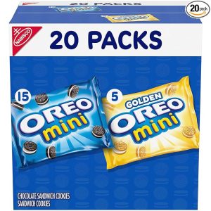 OREO Mini Mix - Paquete surtido de galletitas rellenas, 20 paquetes de 1 onza