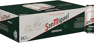 San Miguel Especial Lager, Pack 24 Latas x 33cl, Cerveza Premium Española, Calidad Tradicional y Sabor Refrescante, 5.4% Volumen de Alcohol