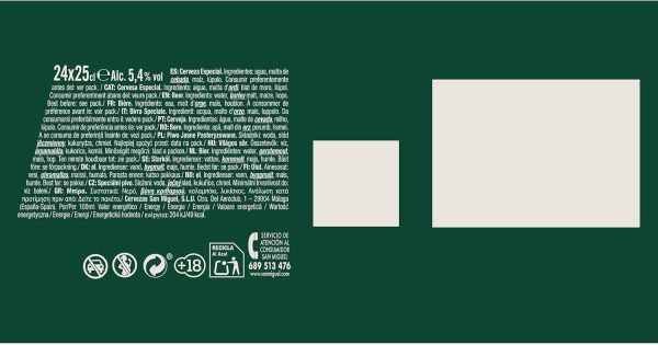San Miguel Especial Lager, Pack 24 Latas x 33cl, Cerveza Premium EspaƱola, Calidad Tradicional y Sabor Refrescante, 5.4% Volumen de Alcohol - Imagen 2