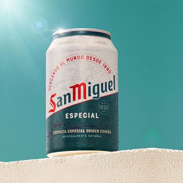 San Miguel Especial Lager, Pack 24 Latas x 33cl, Cerveza Premium EspaƱola, Calidad Tradicional y Sabor Refrescante, 5.4% Volumen de Alcohol - Imagen 4